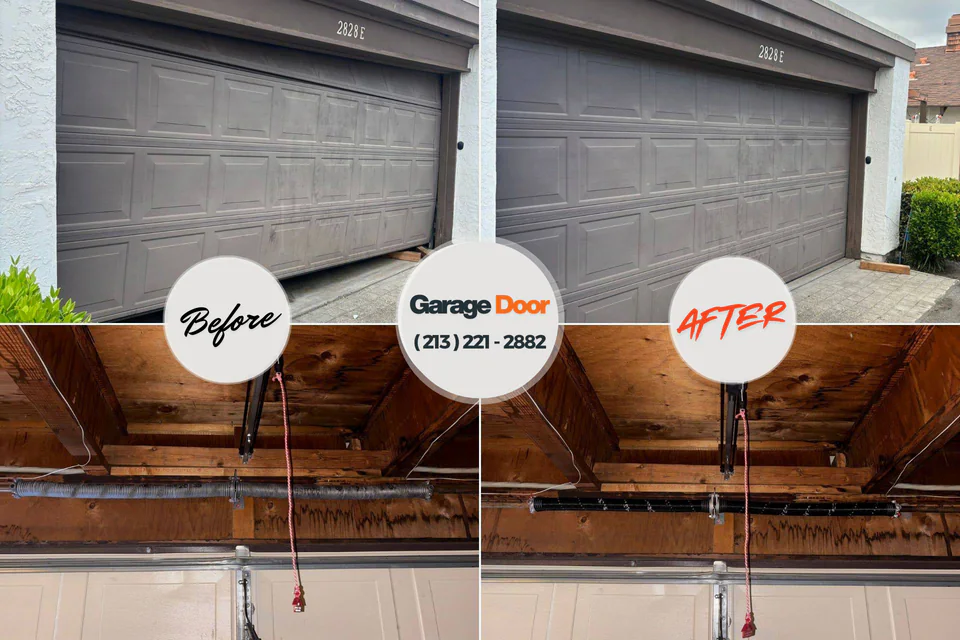 Before and after: garage door repair Burlington, OH